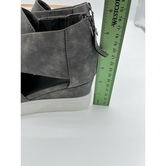 Journee Collection Womens Seena Wedge Booties Gray Straps Ankle Zip 8 New - Picture 5 of 11